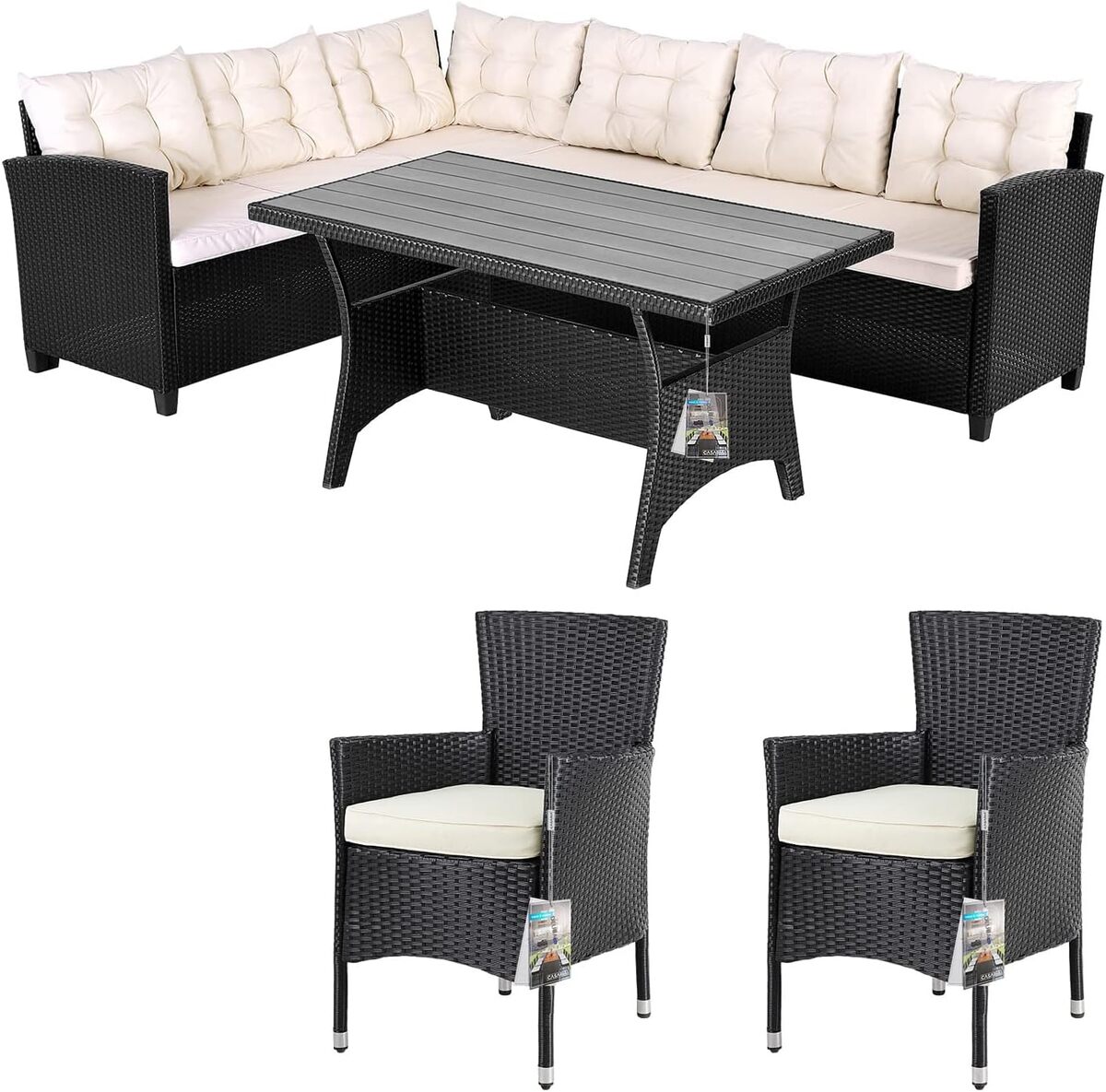 Avis sur le salon de jardin en polyrotin noir 8 personnes