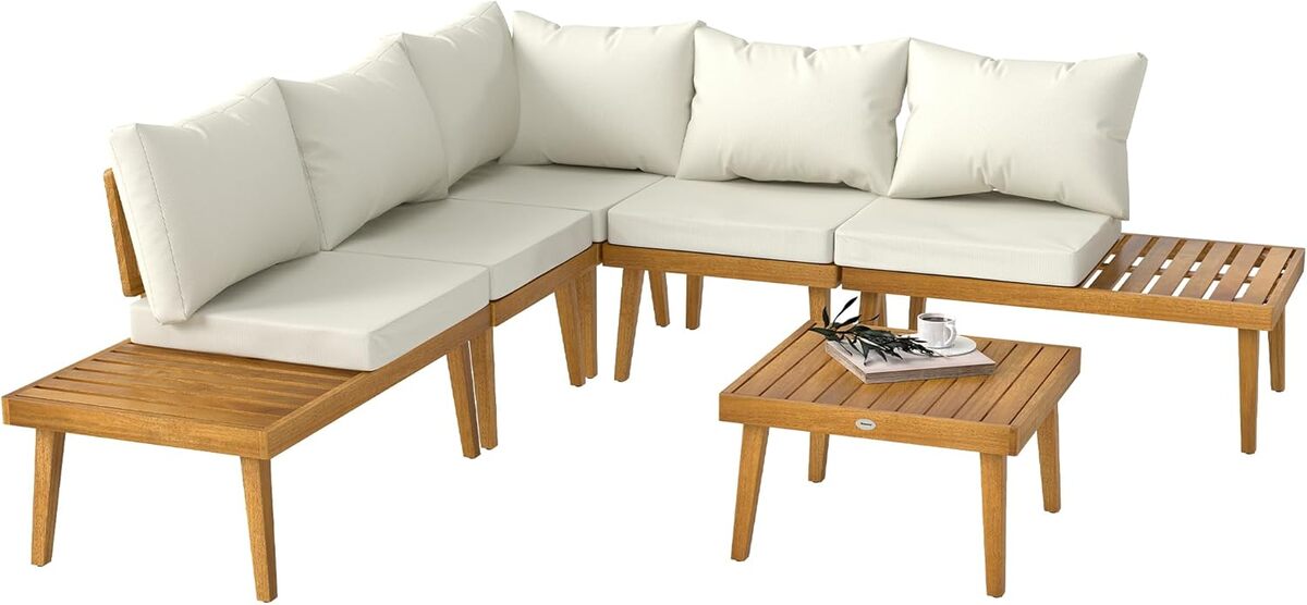 Test : salon de jardin modulable Outsunny en bois d'acacia