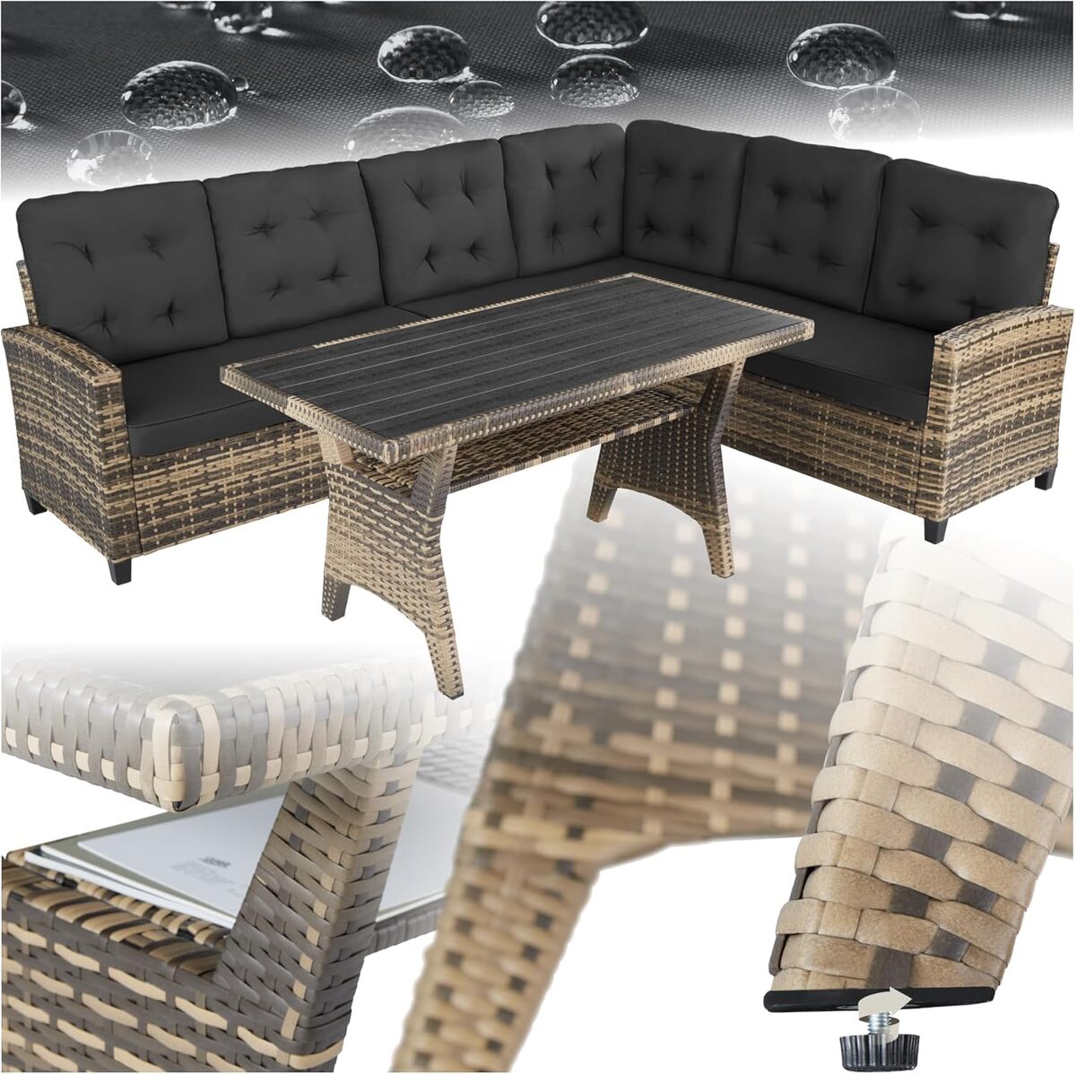 Test : salon de jardin TecTake XXL en poly rotin
