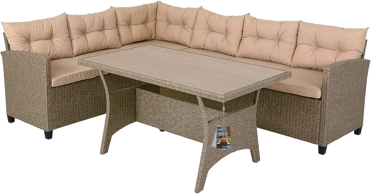 Test : salon de jardin 6 personnes en polyrotin gris