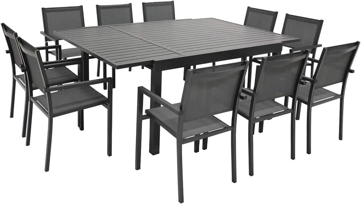 Test du salon de jardin Venezia anthracite extensible