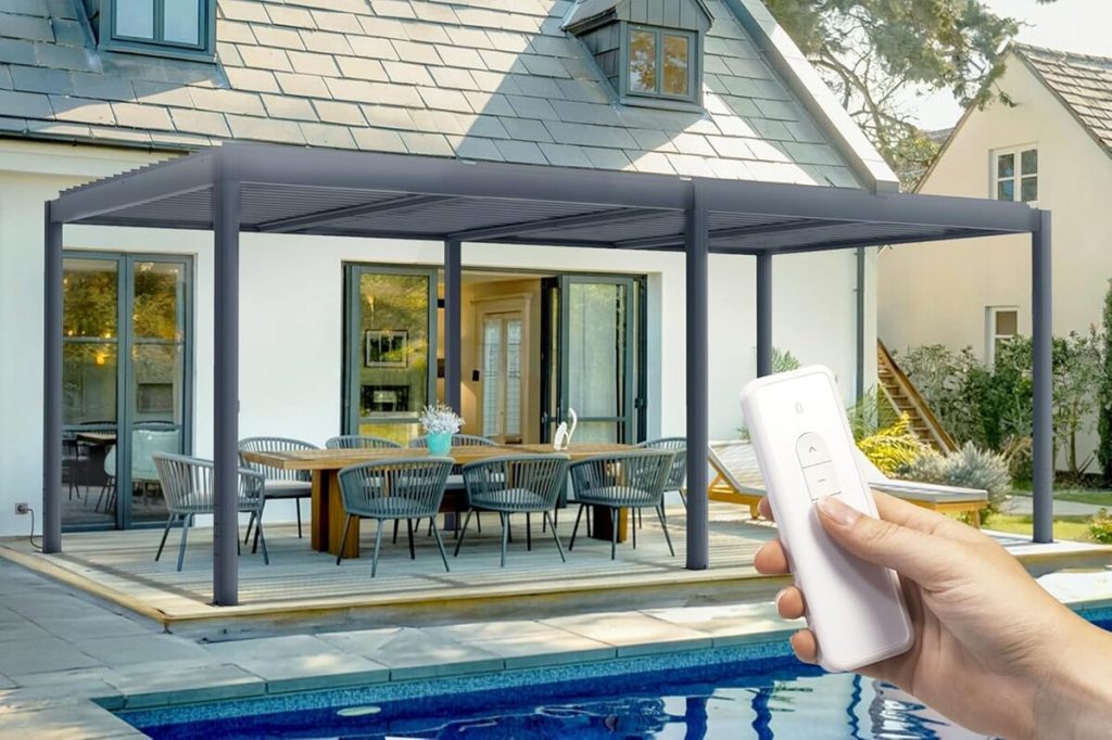 Test de la pergola motorisée Cazeboo Santa : lames orientables en aluminium