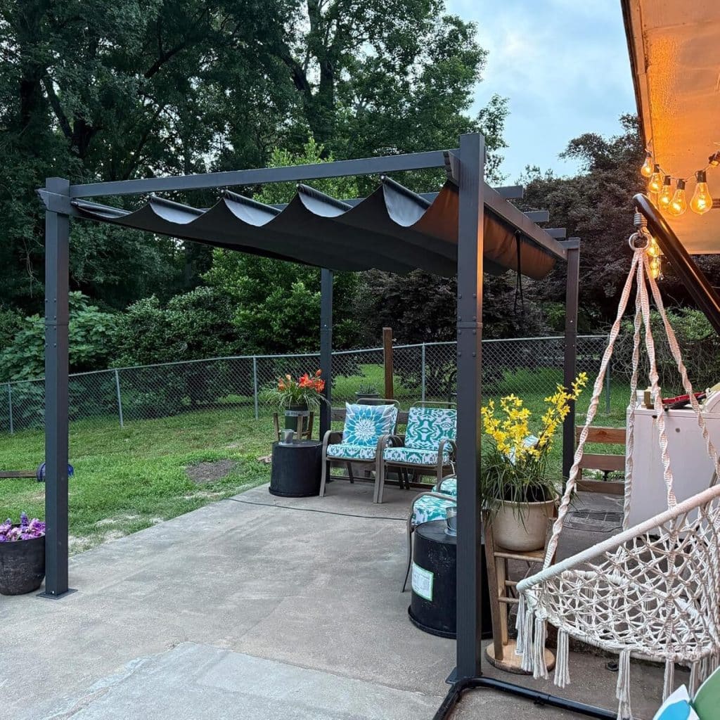 Test de la pergola PURPLE LEAF aluminium 4, 8 x 3, 5 m