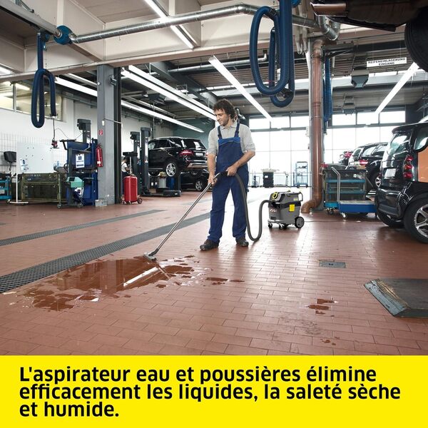 Kärcher Aspirateur Eau et poussières NT 30/1 Tact L, Max. 1380 W, Filtre plissé Plat, réservoir : 30 l, Tuyau : 4,0 m, suceur pour sols humides/secs (360 mm), buse de Fentes