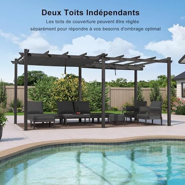 Découvrez notre test de la pergola Purple Leaf en aluminium avec toit coulissant et apportez charme et confort à votre espace extérieur