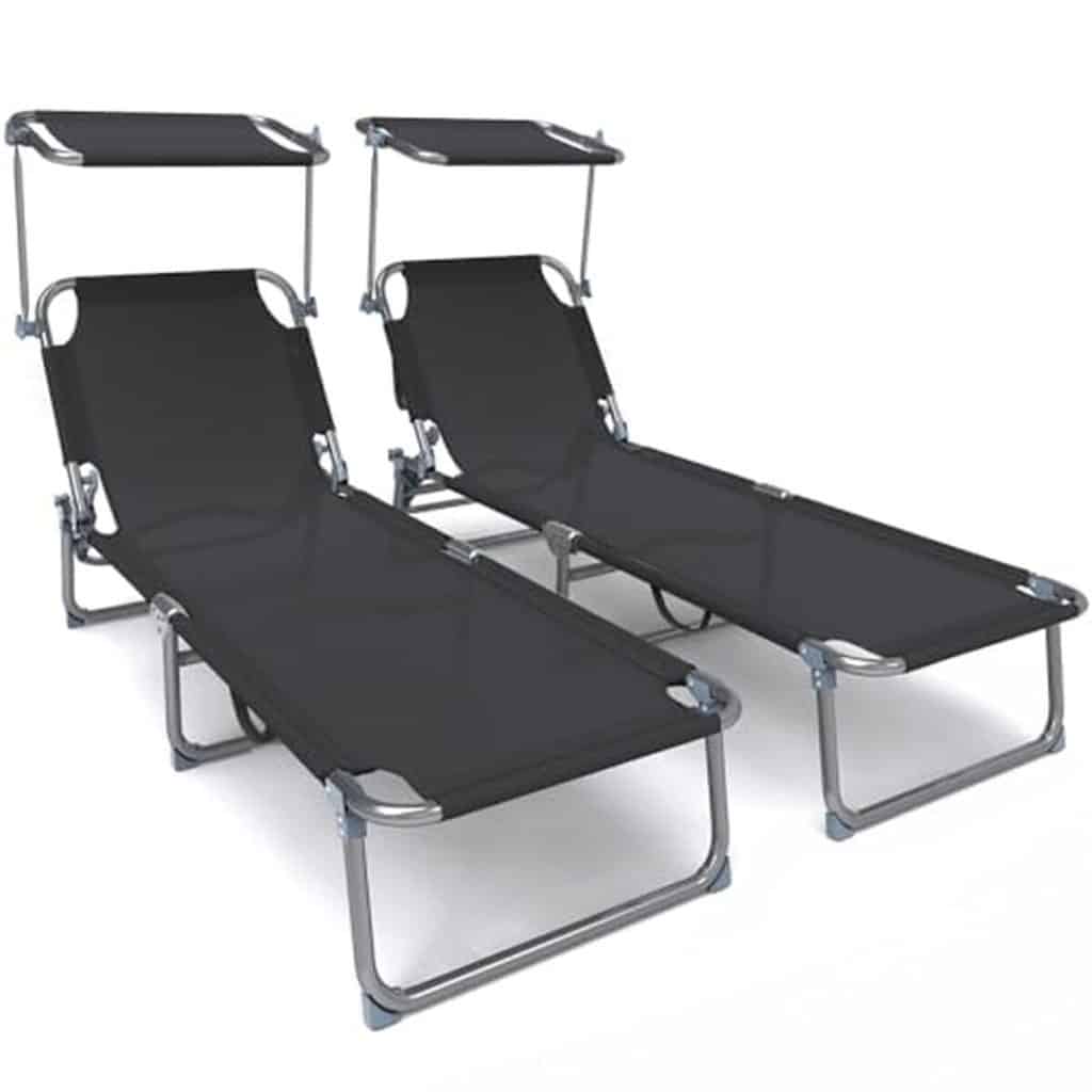 Test : chaises longues Vounot réglables en textilène avec pare-soleil